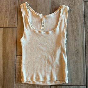 SKIMS Cotton Rib Tank // Bone - M